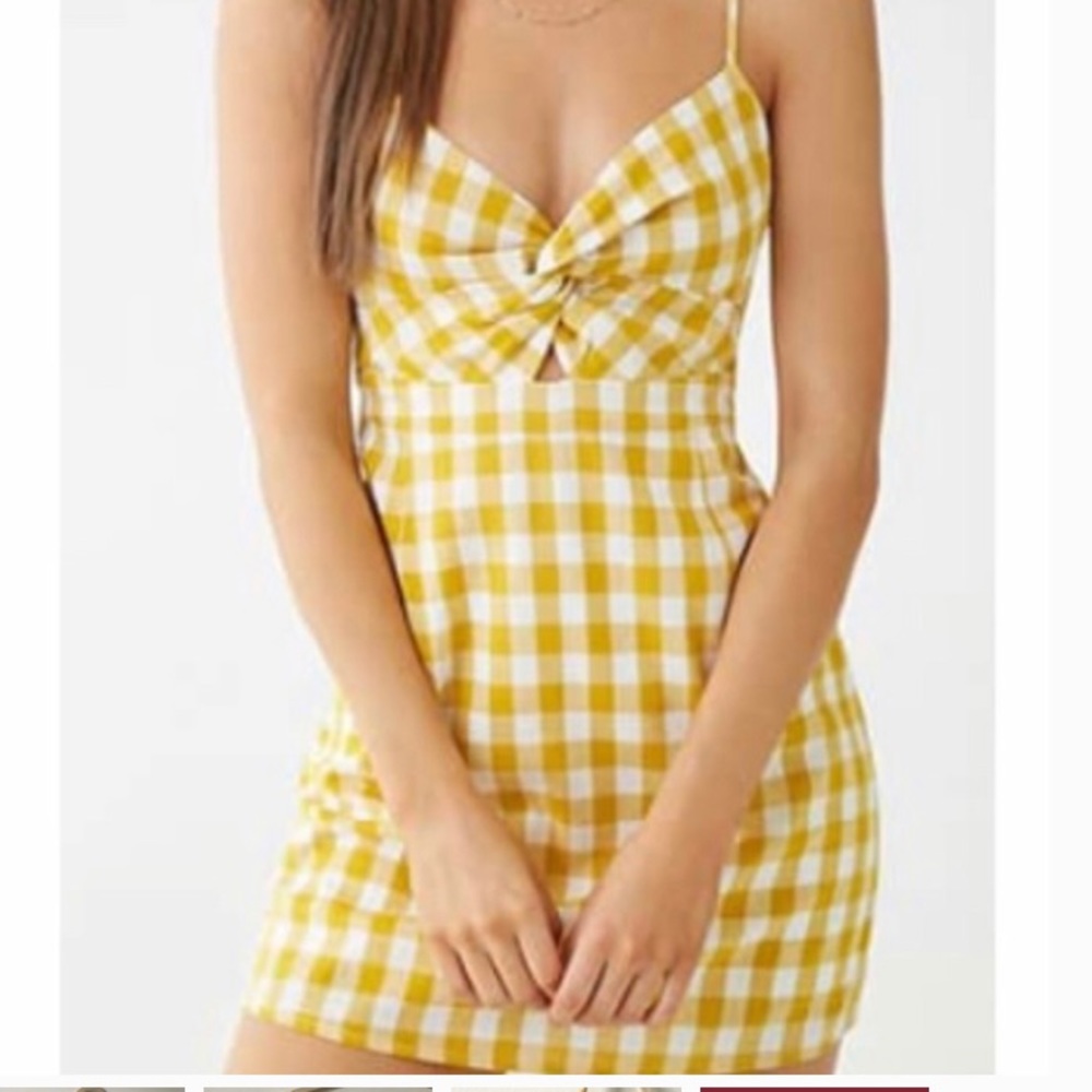 Yellow gingham dress